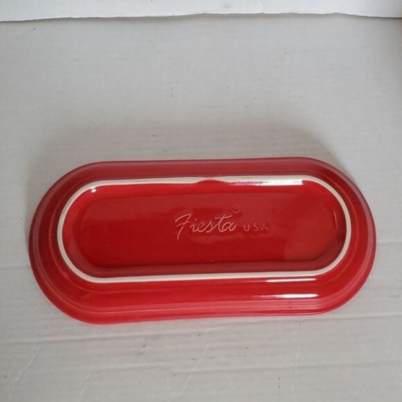 Fiestaware Fiesta CERAMIC Bread Tray Server Serving Plater Plate DISH Scarlet Re - Picture 8 of 16